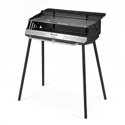 Portable Charcoal Grill with Detachable Legs  Adjustable Grate and Carrying Bag LuxuryLifeWay Online Store