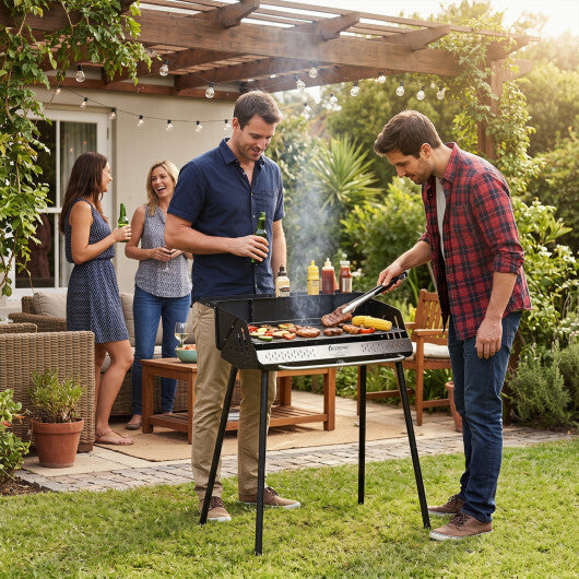 Portable Charcoal Grill with Detachable Legs  Adjustable Grate and Carrying Bag LuxuryLifeWay Online Store