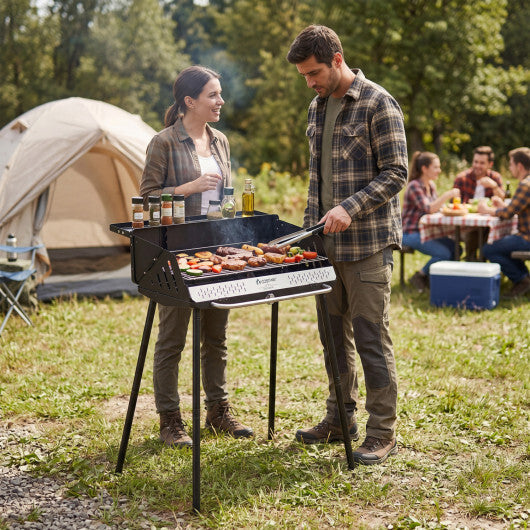Portable Charcoal Grill with Detachable Legs  Adjustable Grate and Carrying Bag LuxuryLifeWay Online Store