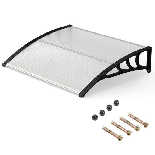 39 x 30 Inch Outdoor Front Door Window Awning Door Canopy Exterior-Black LuxuryLifeWay Online Store