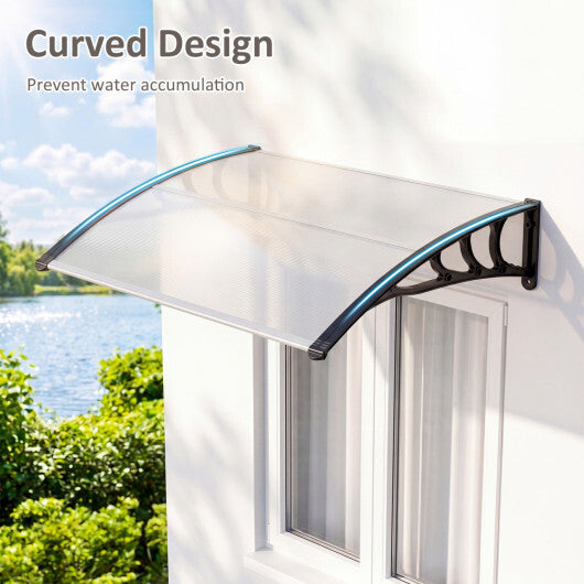 39 x 30 Inch Outdoor Front Door Window Awning Door Canopy Exterior-Black LuxuryLifeWay Online Store