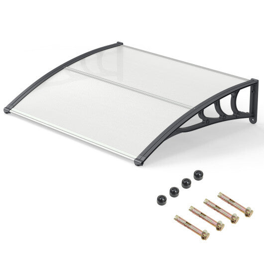 39 x 30 Inch Outdoor Front Door Window Awning Door Canopy Exterior-Black LuxuryLifeWay Online Store