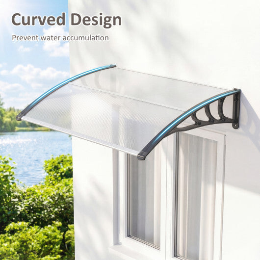 39 x 30 Inch Outdoor Front Door Window Awning Door Canopy Exterior-Black LuxuryLifeWay Online Store