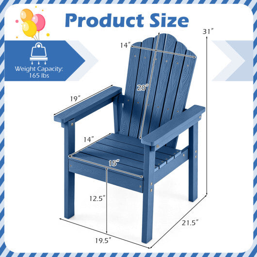 Outdoor Adirondack Chair with High Backrest and Wide Armrests for Deck Poolside-Brown LuxuryLifeWay Online Store