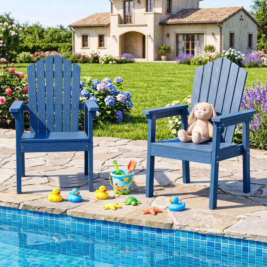 Outdoor Adirondack Chair with High Backrest and Wide Armrests for Deck Poolside-Brown LuxuryLifeWay Online Store