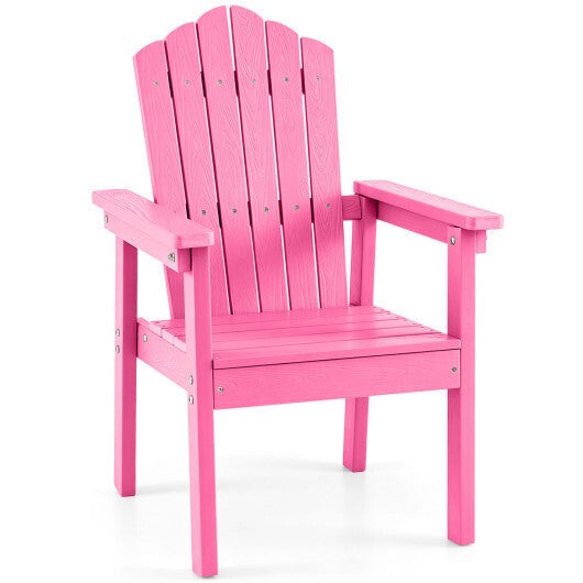 Outdoor Adirondack Chair with High Backrest and Wide Armrests for Deck Poolside-Brown LuxuryLifeWay Online Store