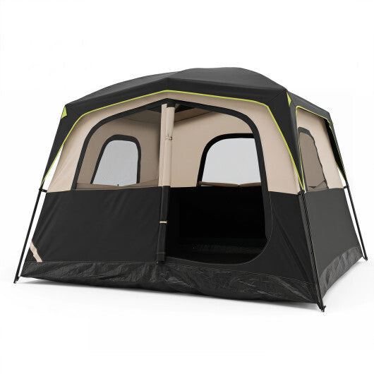 6-Person Camping Tent Easy Setup Family Cabin Tent with Top Rainfly Mesh Windows-Blue LuxuryLifeWay Online Store