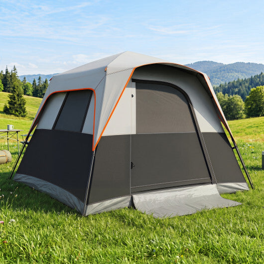 6-Person Outdoor Camping Tent Blackout Easy Setup Instant Cabin Tent with Rainfly and Carrying Bag-Grey LuxuryLifeWay Online Store