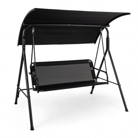 3-Seat Outdoor Patio Swing Chair with Breathable Mesh Fabrics-Black LuxuryLifeWay Online Store