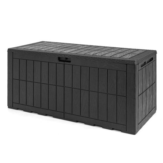 120 Gal Outdoor Deck Box with Lid and Handles for Garden Tools-Brown LuxuryLifeWay Online Store