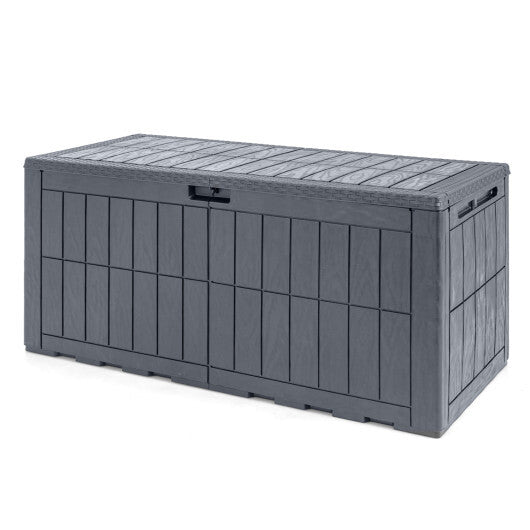 120 Gal Outdoor Deck Box with Lid and Handles for Garden Tools-Brown LuxuryLifeWay Online Store