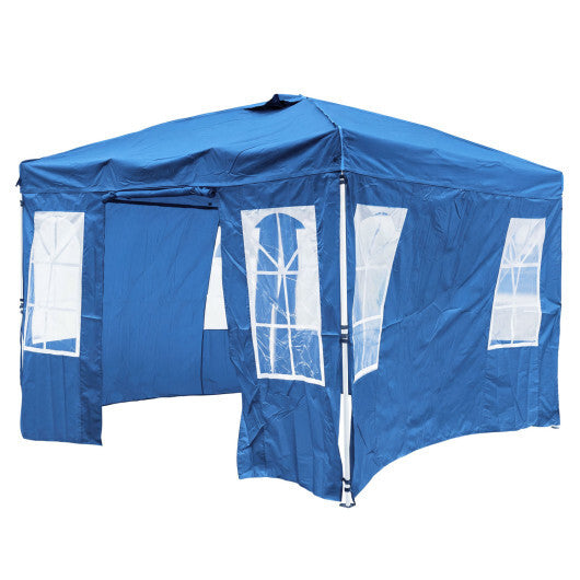 10 x 10 FT Pop Up Canopy Tent with 4 Sidewalls and Adjustable Height Waterproof-White LuxuryLifeWay Online Store