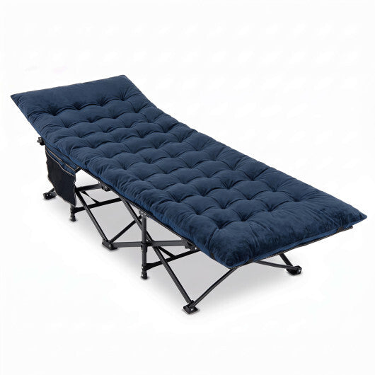 Camping Cot for Adults with Soft Padded Mat and Carrying Bag-Navy LuxuryLifeWay Online Store