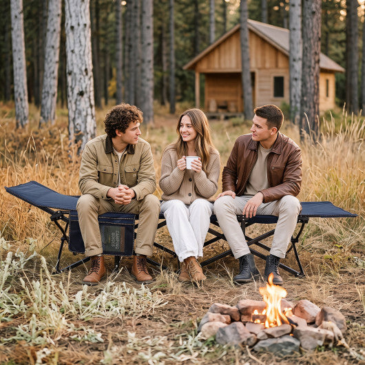 Camping Cot for Adults with Soft Padded Mat and Carrying Bag-Navy LuxuryLifeWay Online Store