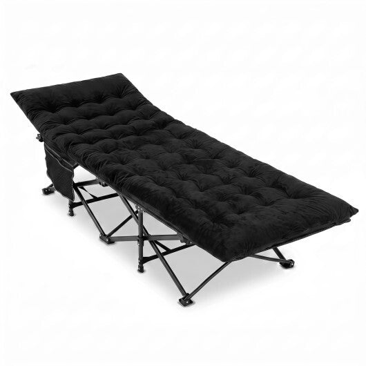 Camping Cot for Adults with Soft Padded Mat and Carrying Bag-Navy LuxuryLifeWay Online Store