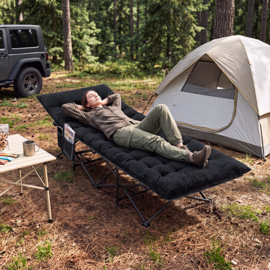 Camping Cot for Adults with Soft Padded Mat and Carrying Bag-Navy LuxuryLifeWay Online Store