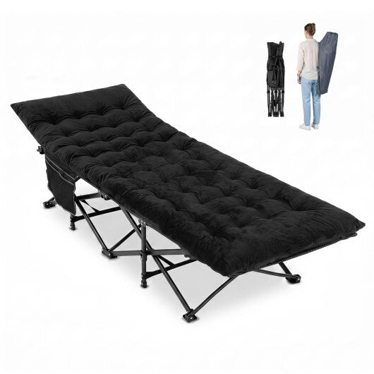 Camping Cot for Adults with Soft Padded Mat and Carrying Bag-Navy LuxuryLifeWay Online Store