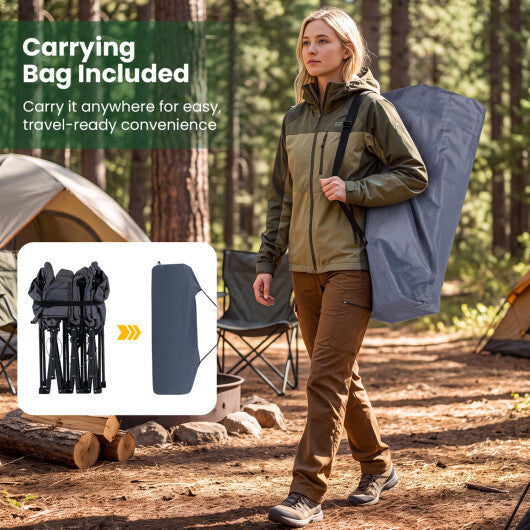 Camping Cot with  Padded Pillow and Storage Pouch for Camping Travel-Gray LuxuryLifeWay Online Store