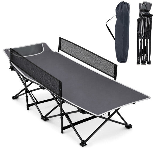 Portable Travel Toddler Cot Bed with Guardrail for Outdoor Indoor-Navy LuxuryLifeWay Online Store