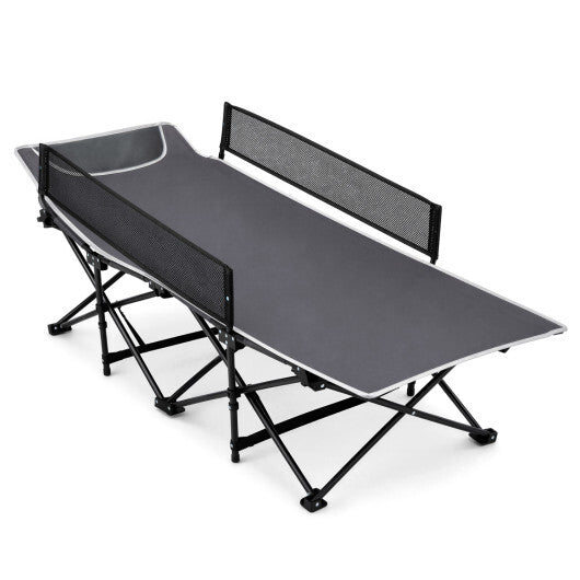 Portable Travel Toddler Cot Bed with Guardrail for Outdoor Indoor-Navy LuxuryLifeWay Online Store