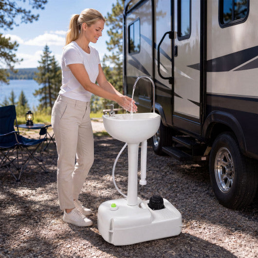Portable Foot Pump Camping Sink with 4.5 Gal Water Tank and Soap Dispenser LuxuryLifeWay Online Store