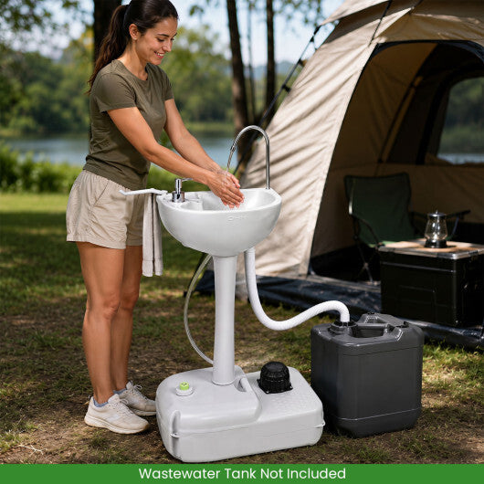 Portable Foot Pump Camping Sink with 4.5 Gal Water Tank and Soap Dispenser LuxuryLifeWay Online Store
