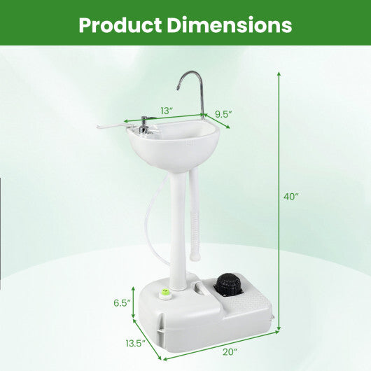 Portable Foot Pump Camping Sink with 4.5 Gal Water Tank and Soap Dispenser LuxuryLifeWay Online Store