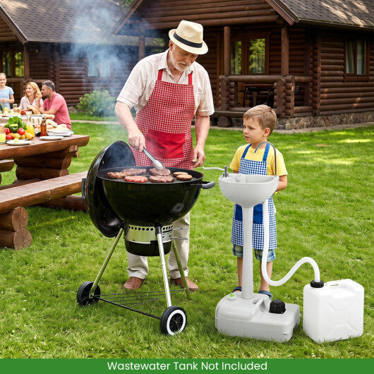 Portable Foot Pump Camping Sink with 4.5 Gal Water Tank and Soap Dispenser LuxuryLifeWay Online Store