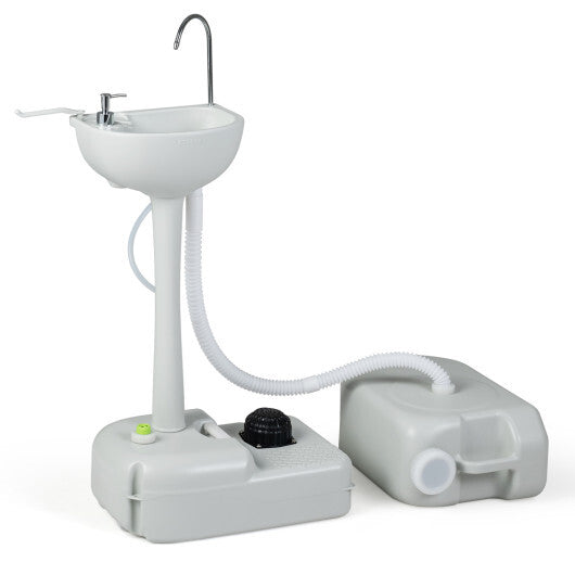 4.5 Gal Wash Basin Stand with 6.34 Gal Recovery Tank and Rolling Wheels LuxuryLifeWay Online Store