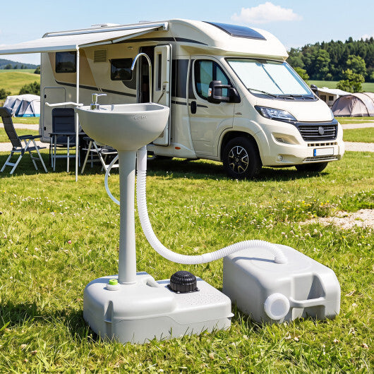 4.5 Gal Wash Basin Stand with 6.34 Gal Recovery Tank and Rolling Wheels LuxuryLifeWay Online Store