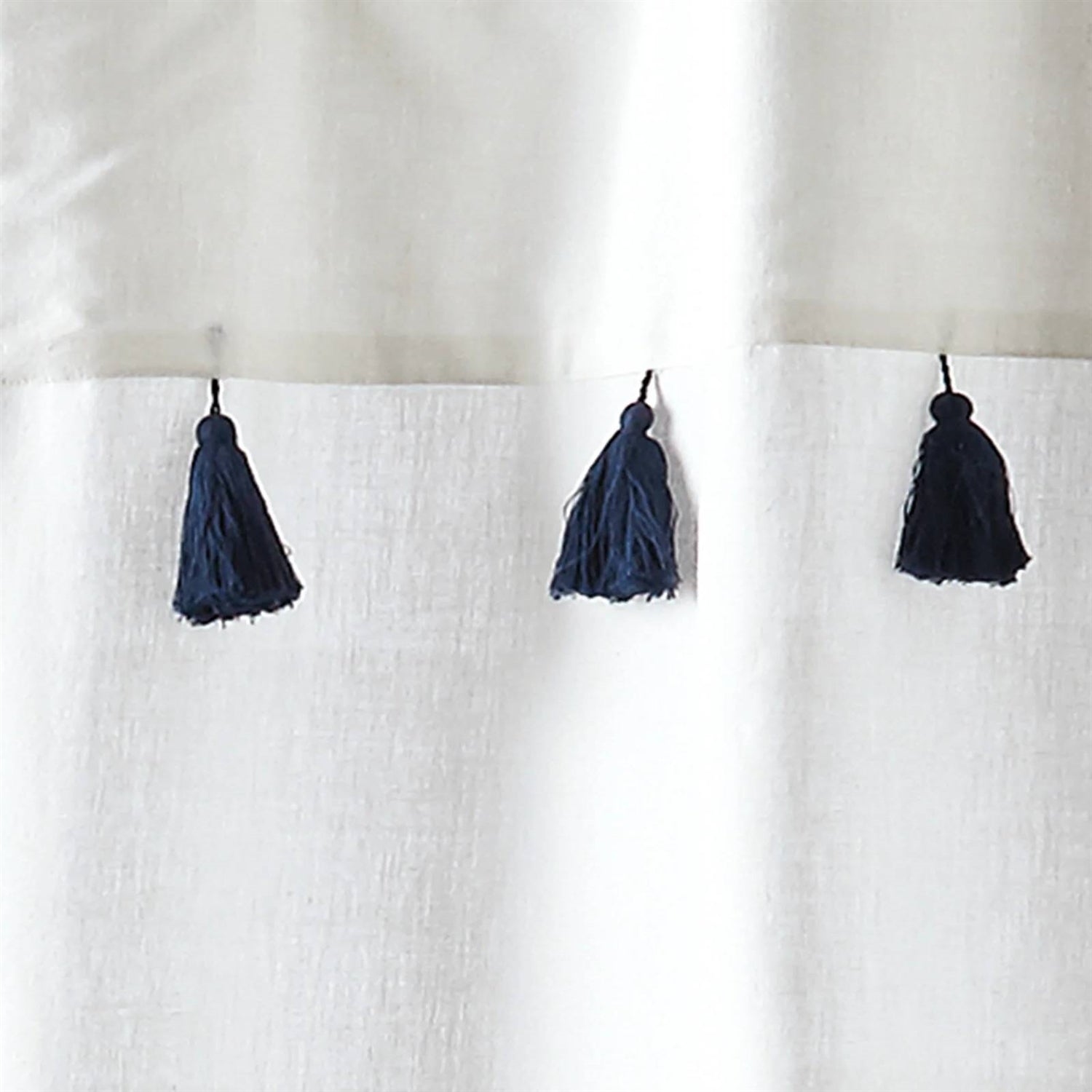 72-inch Navy and White Stripes Cotton Shower Curtain LuxuryLifeWay Online Store