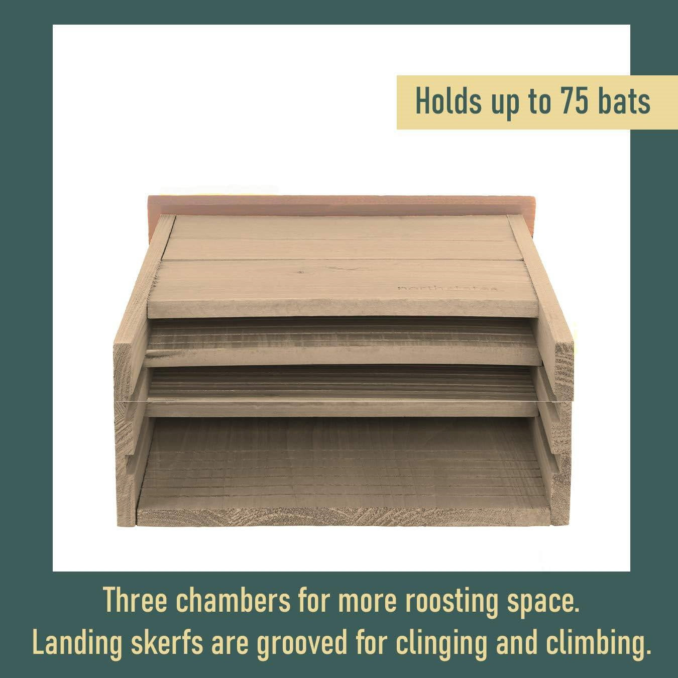 Outdoor Solid Cedar Wood Bat House - Holds up to 75 Bats LuxuryLifeWay Online Store