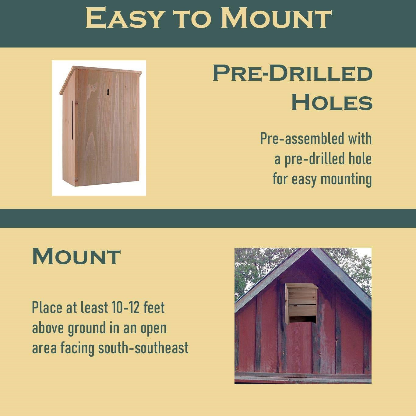 Outdoor Solid Cedar Wood Bat House - Holds up to 75 Bats LuxuryLifeWay Online Store