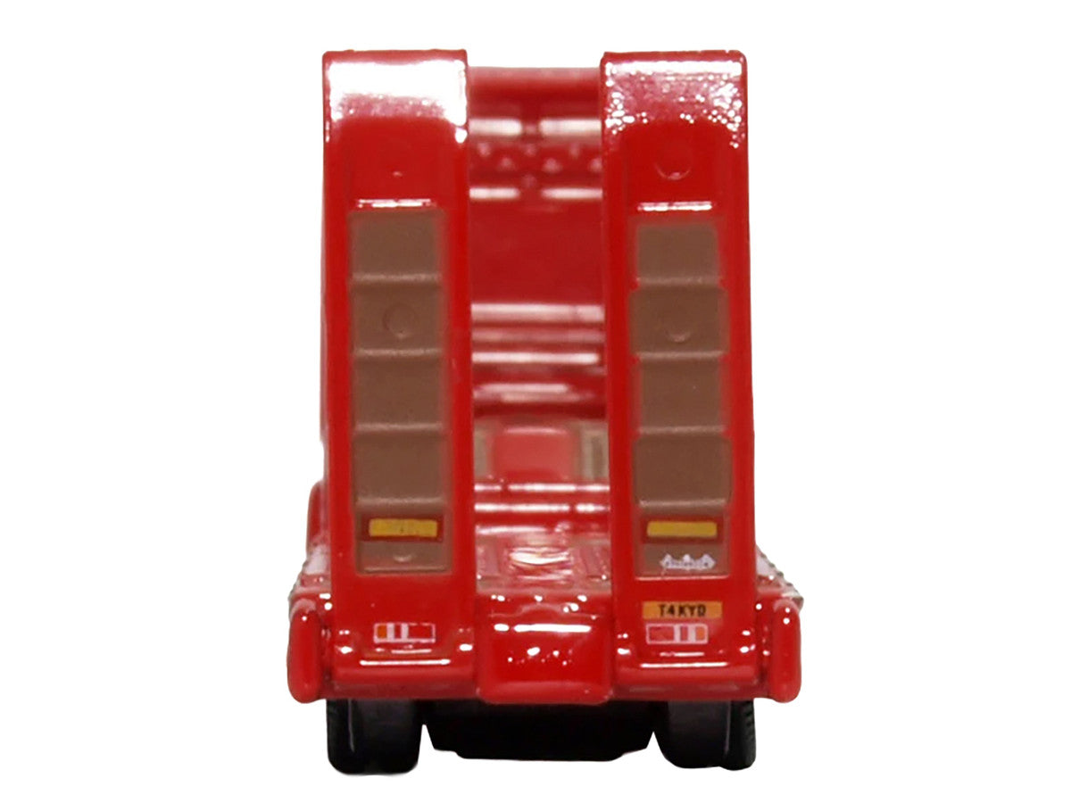Scania T-Cab Truck RHD (Right Hand Drive) with Lowboy Trailer "Sandy Kydd" Red with Stripes 1/148 (N) Scale Diecast Model Car by Oxford Diecast LuxuryLifeWay Online Store