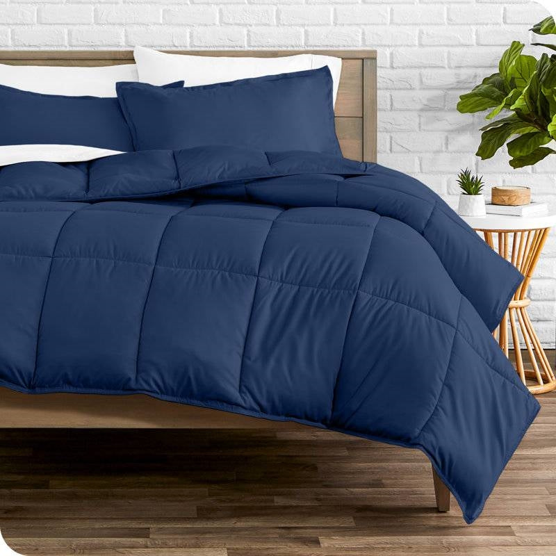Queen size Super Soft Down Alternative Comforter Set in Navy Blue LuxuryLifeWay Online Store