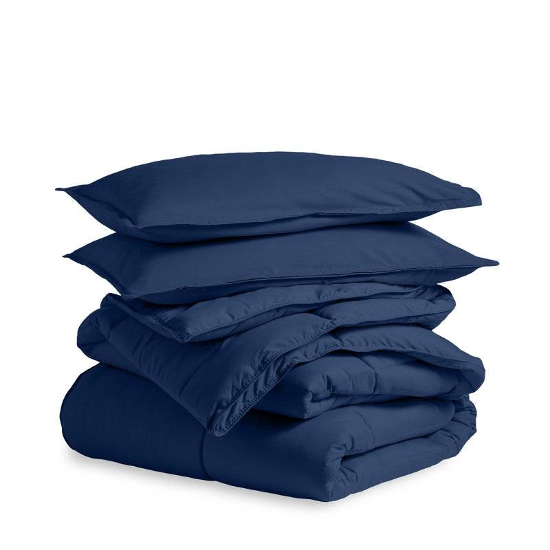 Queen size Super Soft Down Alternative Comforter Set in Navy Blue LuxuryLifeWay Online Store