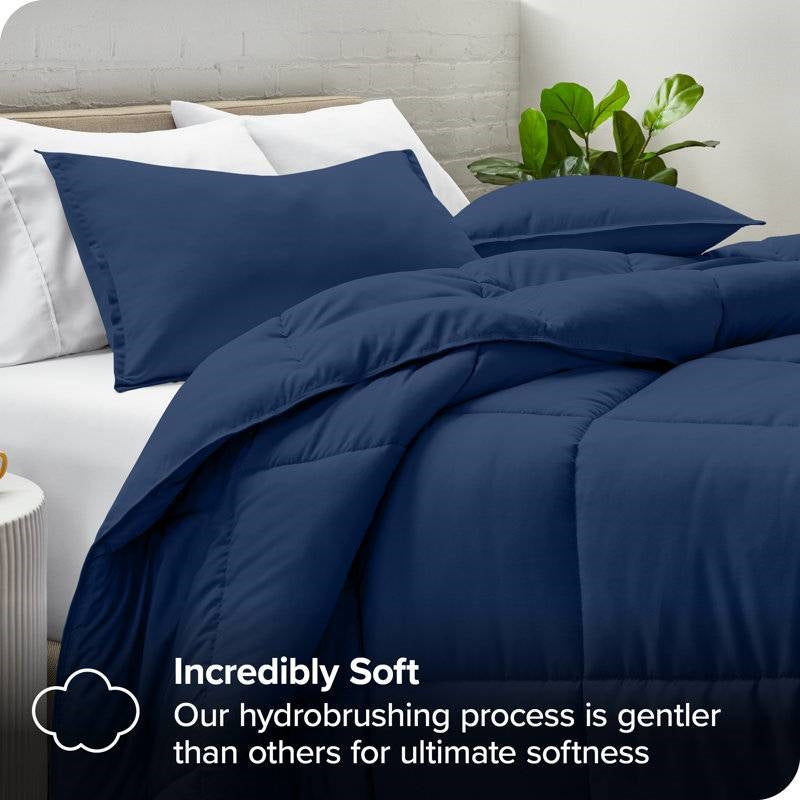 Queen size Super Soft Down Alternative Comforter Set in Navy Blue LuxuryLifeWay Online Store