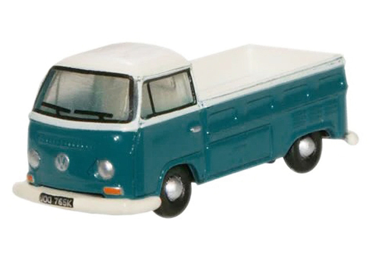 Volkswagen T2 Pickup Truck Emerald Green and Arkona White 1/148 (N) Scale Diecast Model Car by Oxford Diecast LuxuryLifeWay Online Store