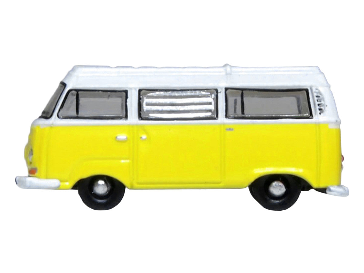 Volkswagen T2 Bay Window Camper Van Saturn Yellow and White 1/148 (N) Scale Diecast Model Car by Oxford Diecast LuxuryLifeWay Online Store
