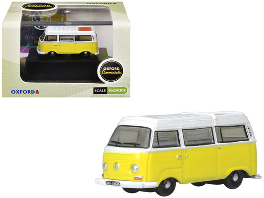 Volkswagen T2 Bay Window Camper Van Saturn Yellow and White 1/148 (N) Scale Diecast Model Car by Oxford Diecast LuxuryLifeWay Online Store