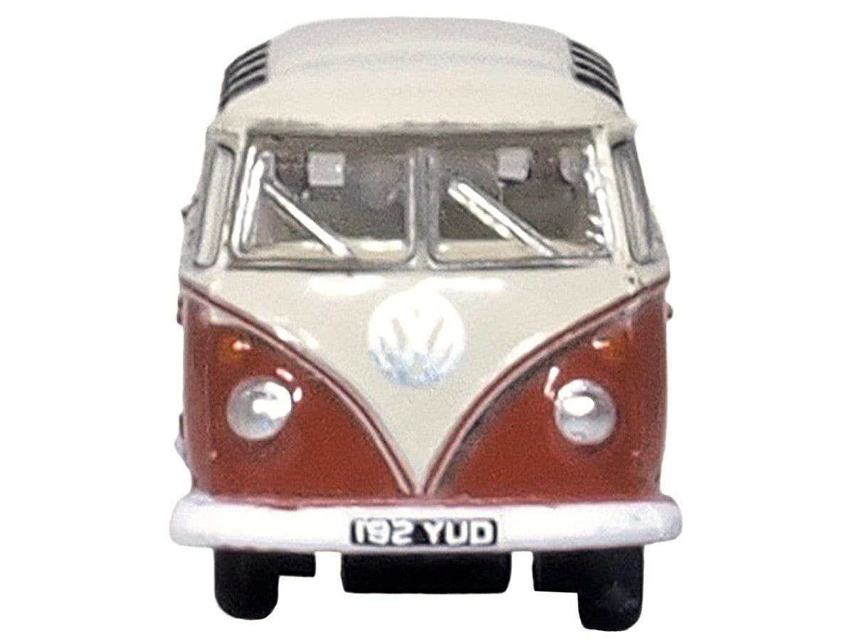 Volkswagen T1 Samba Bus Sealing Wax Red and Gray 1/148 (N) Scale Diecast Model Car by Oxford Diecast LuxuryLifeWay Online Store