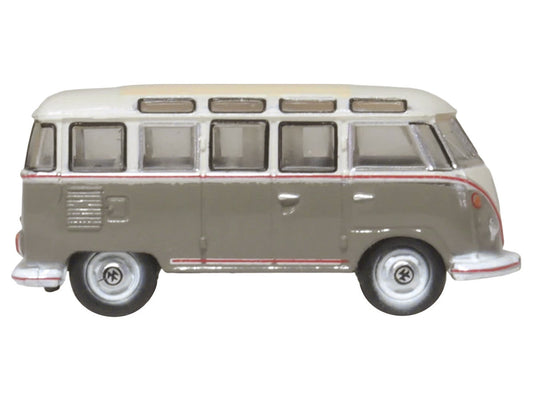 Volkswagen T1 Samba Bus Mouse Grey and Pearl White with Red Stripes 1/148 (N) Scale Diecast Model Car by Oxford Diecast LuxuryLifeWay Online Store