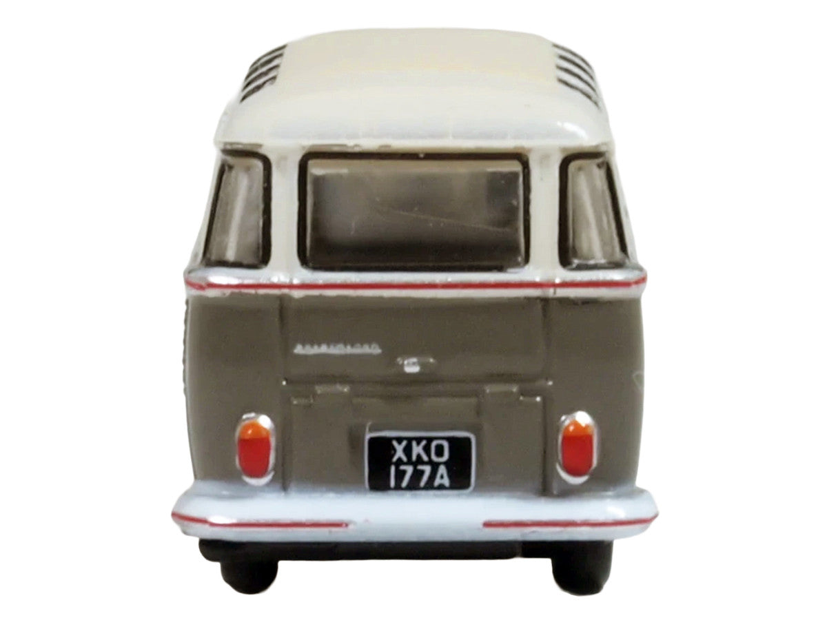 Volkswagen T1 Samba Bus Mouse Grey and Pearl White with Red Stripes 1/148 (N) Scale Diecast Model Car by Oxford Diecast LuxuryLifeWay Online Store