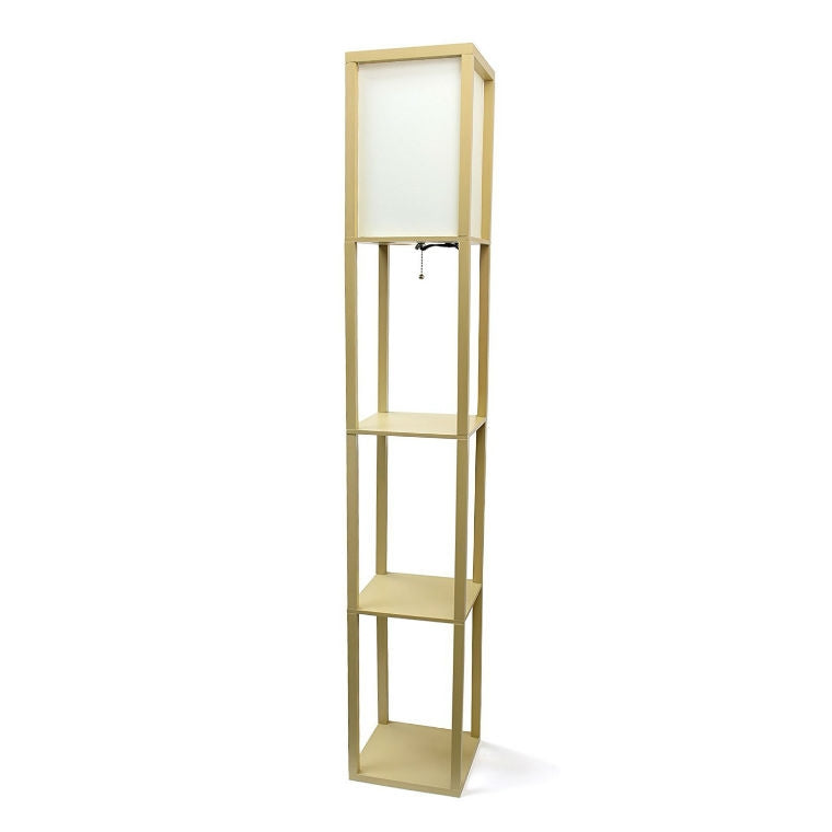 Modern 63-inch Tall Asian Style Floor Lamp with Off-White Shade in Tan Finish LuxuryLifeWay Online Store