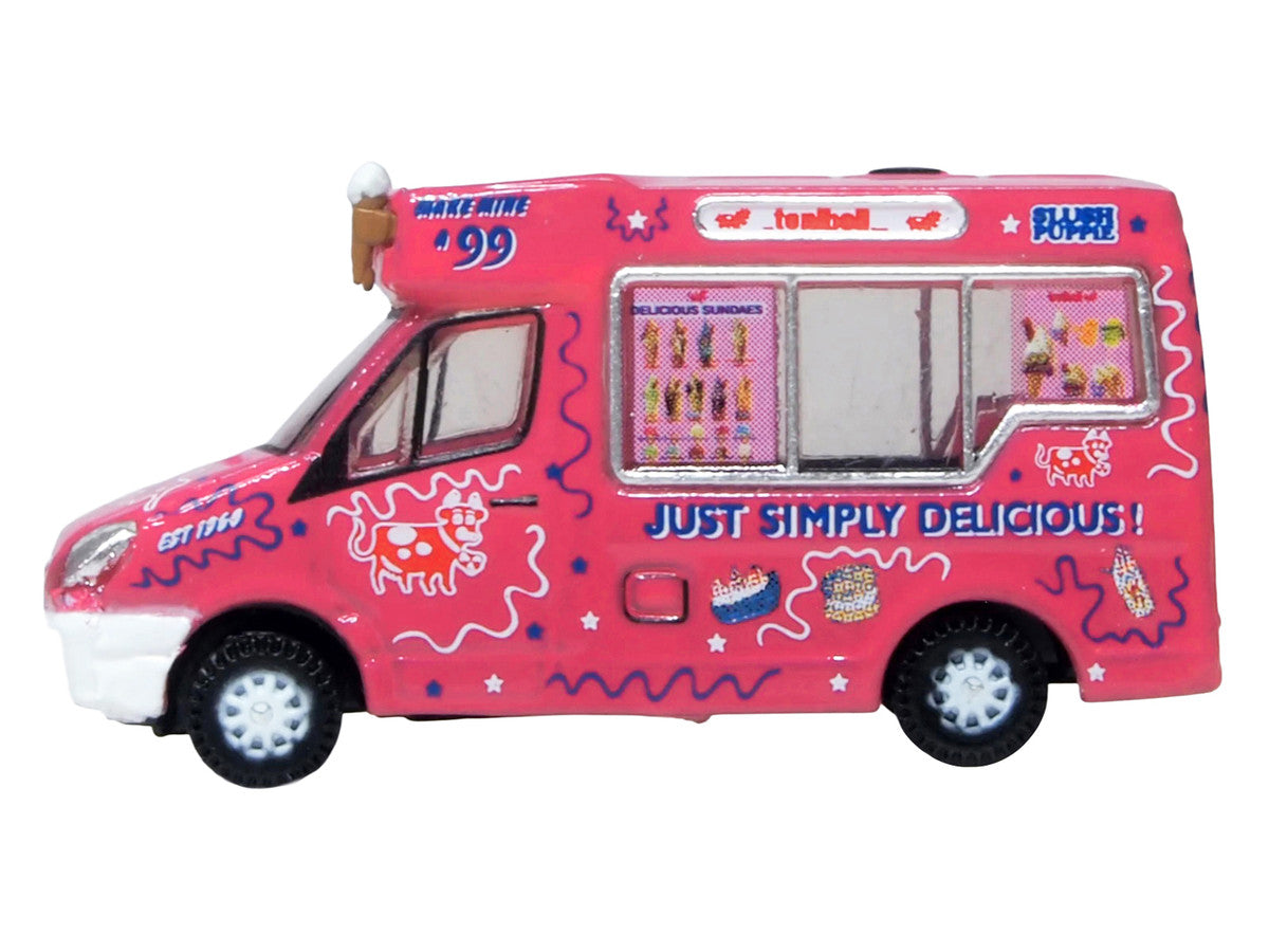 Whitby Mondial Ice Cream Van "Tonibell" Pink with Graphics 1/76 (OO) Scale Diecast Model Car by Oxford Diecast LuxuryLifeWay Online Store