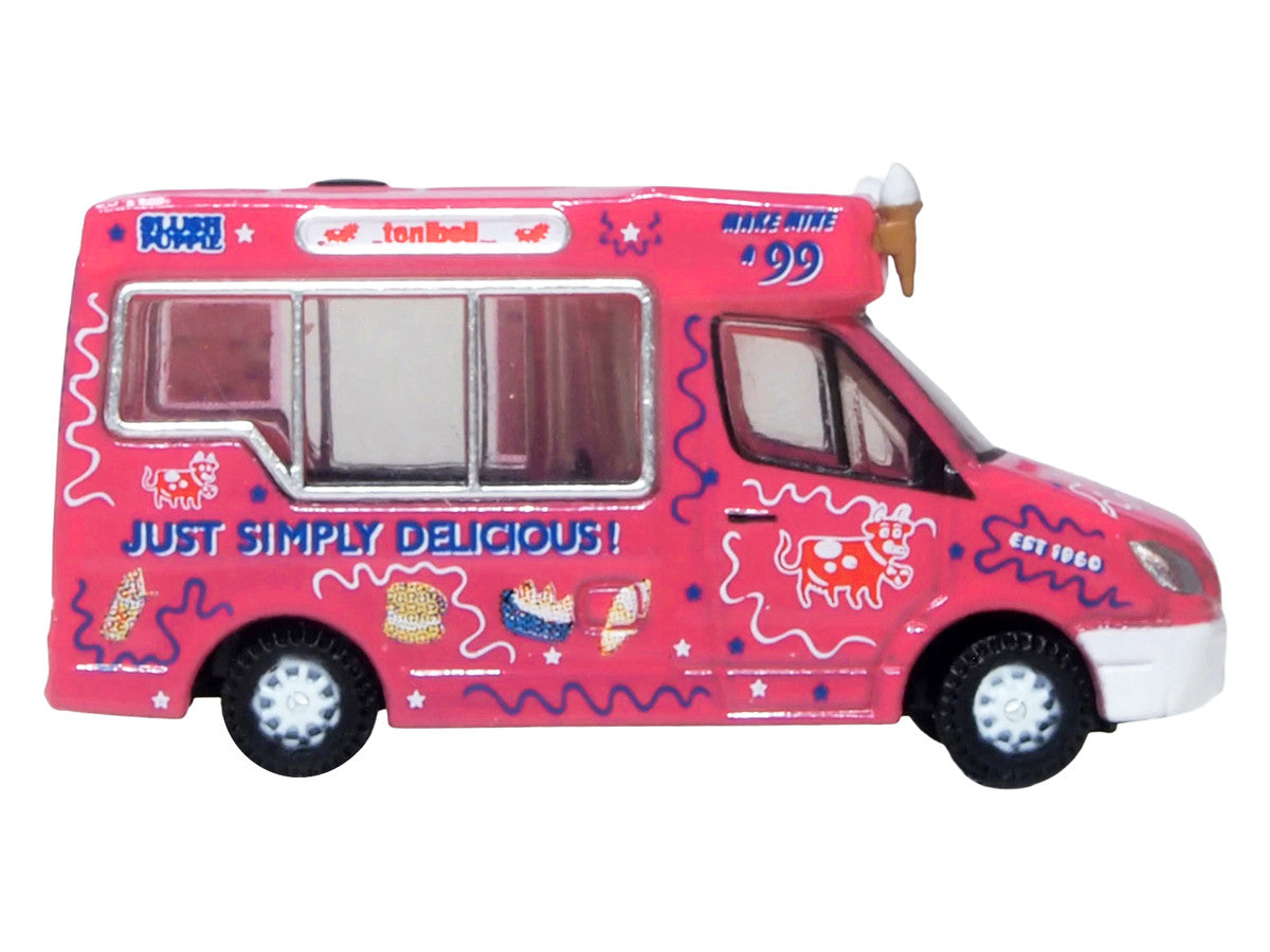 Whitby Mondial Ice Cream Van "Tonibell" Pink with Graphics 1/76 (OO) Scale Diecast Model Car by Oxford Diecast LuxuryLifeWay Online Store
