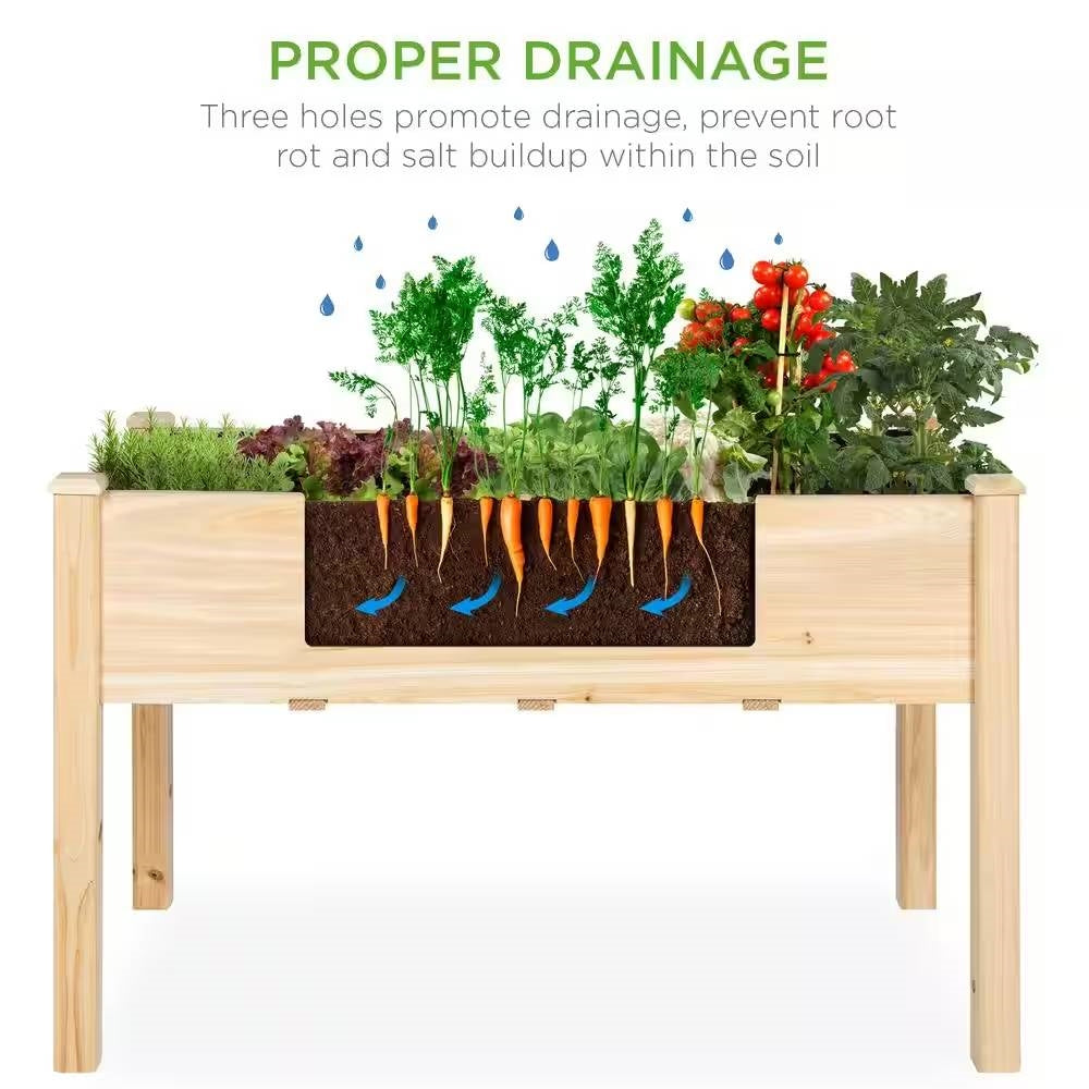 Outdoor 4-ft x 2-ft Fir Wood Raised Garden Bed Planter Box LuxuryLifeWay Online Store