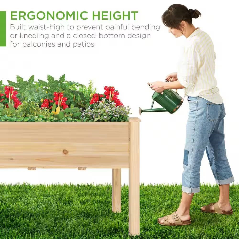 Outdoor 4-ft x 2-ft Fir Wood Raised Garden Bed Planter Box LuxuryLifeWay Online Store