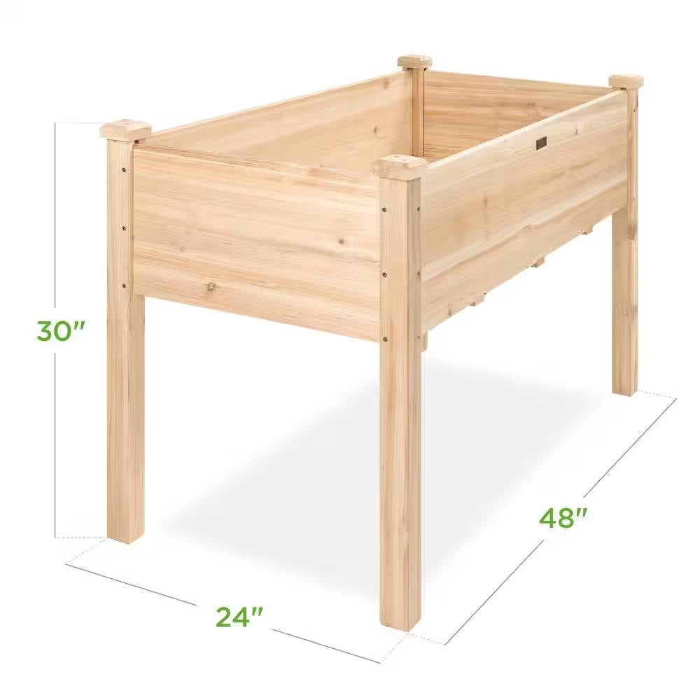 Outdoor 4-ft x 2-ft Fir Wood Raised Garden Bed Planter Box LuxuryLifeWay Online Store