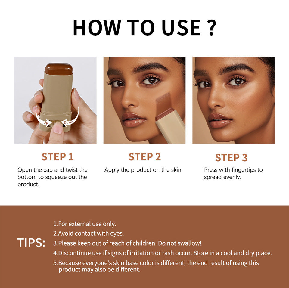 1/2PCS Skin Tint Stick Waterproof Nourishing Solid Tinted Serum Foundation Balm  Face Tinted Face Contour Stick Face Makeup Pi-Mart